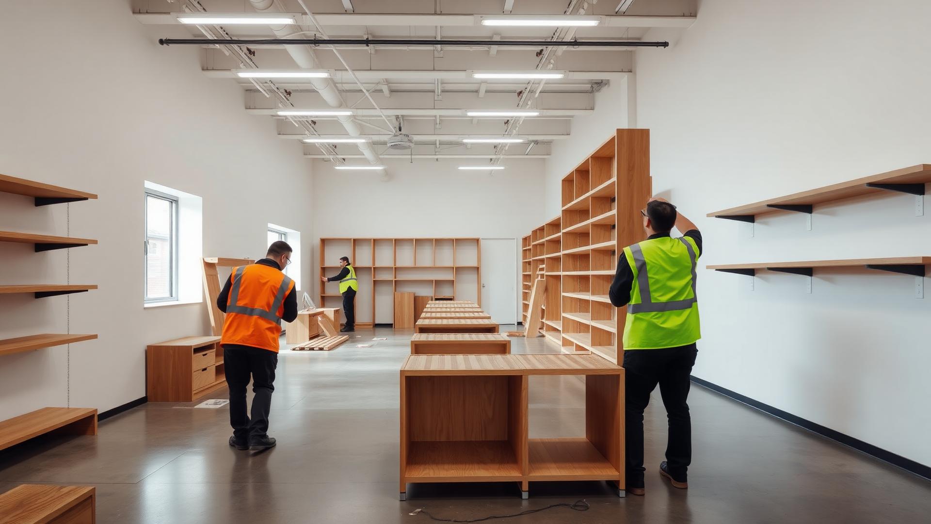 Retail store installation in progress